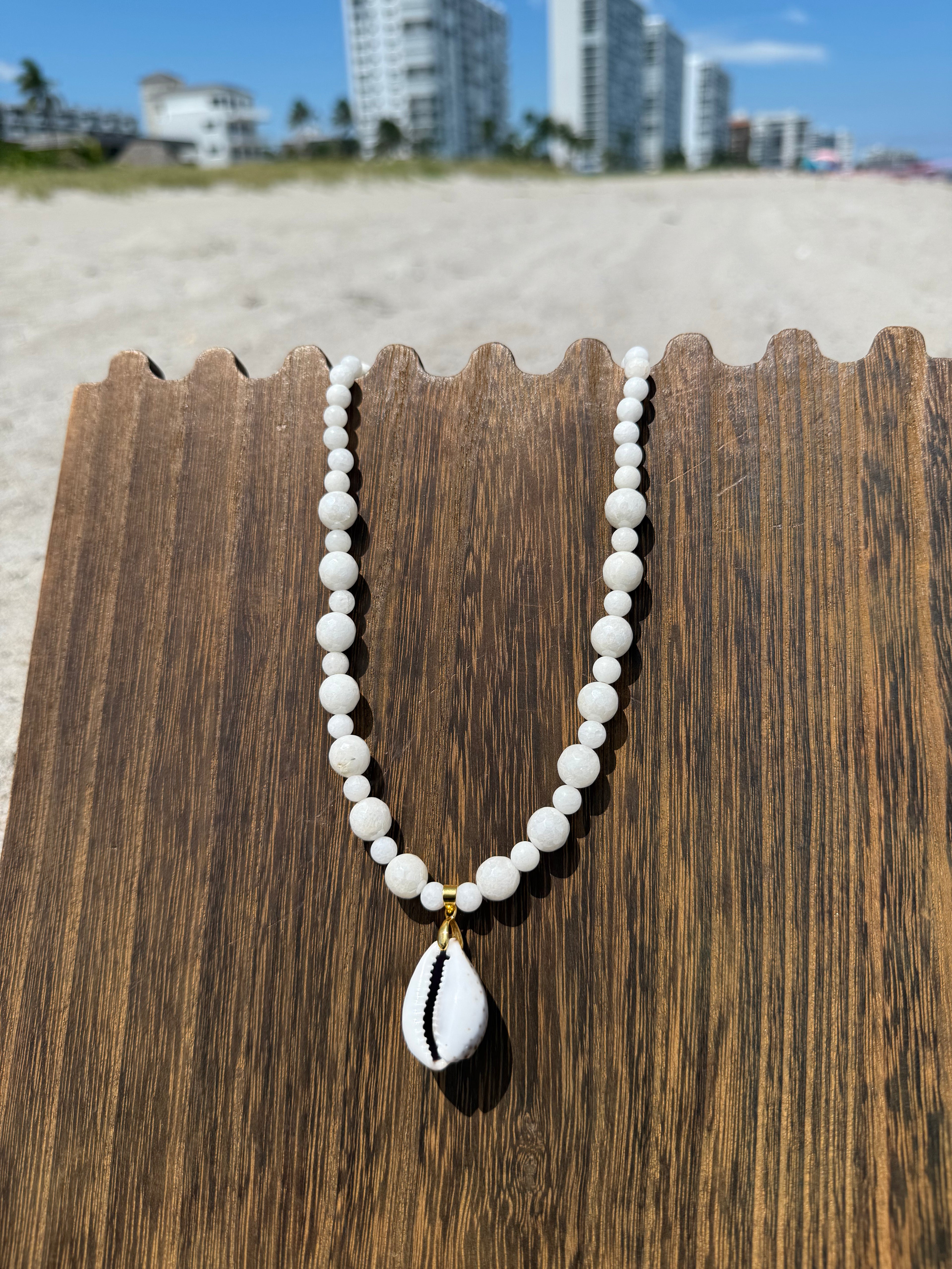 Beaded Cowrie Shell Necklace